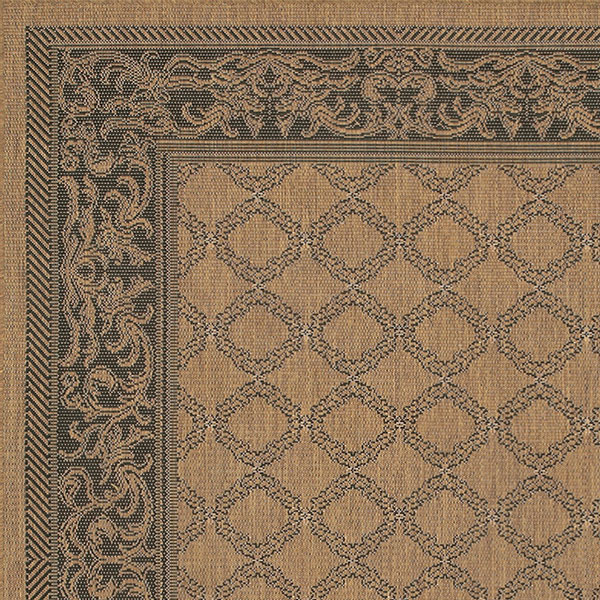 Garden Lattice Outdoor Rug in Black - Image 2